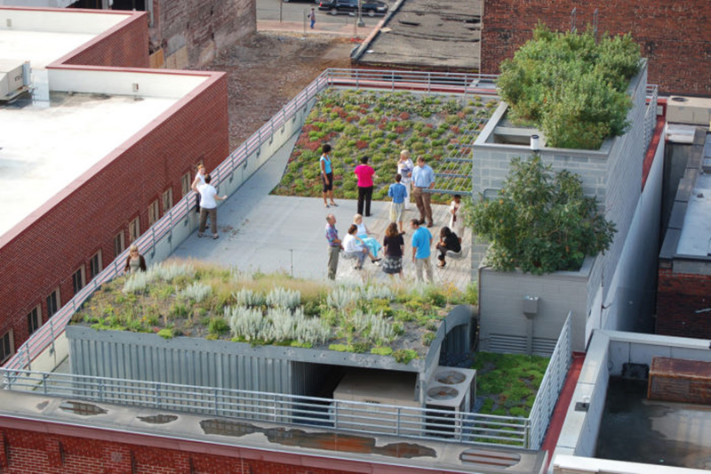 Aerial view of rooftop of the Headquarters of the American Society of Landscape Architects