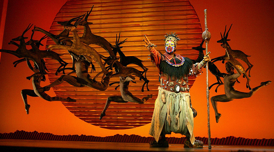 Scene from stage production of Disney’s The Lion King