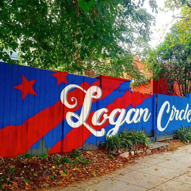 @loveofleisure - Logan Circle mural on fence - Neighborhoods in Washington, DC