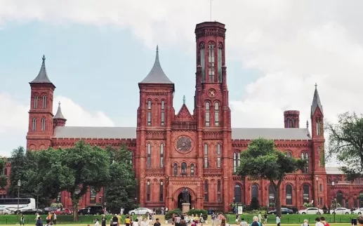 @travelwith_caro - Summer scene at the Smithsonian Castle on the National Mall - The best things to do this summer in Washington, DC
