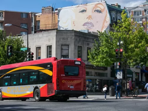 Marilyn Monroe mural on Connecticut Avenue in Washington, DC