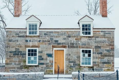 lockkeeper's house in snow