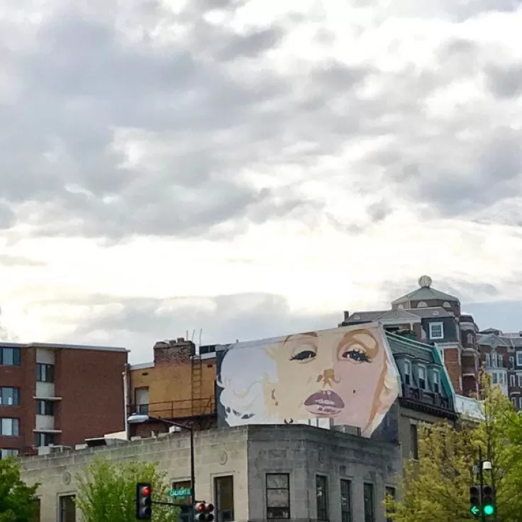 @ali.cat210 - Marilyn Monroe Mural on Connecticut Avenue in Woodley Park - Murals in Washington, DC