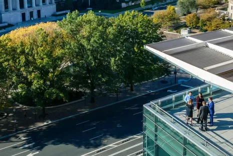 Connected Meetings — Rooftop of Newseum with trees — Sustainability